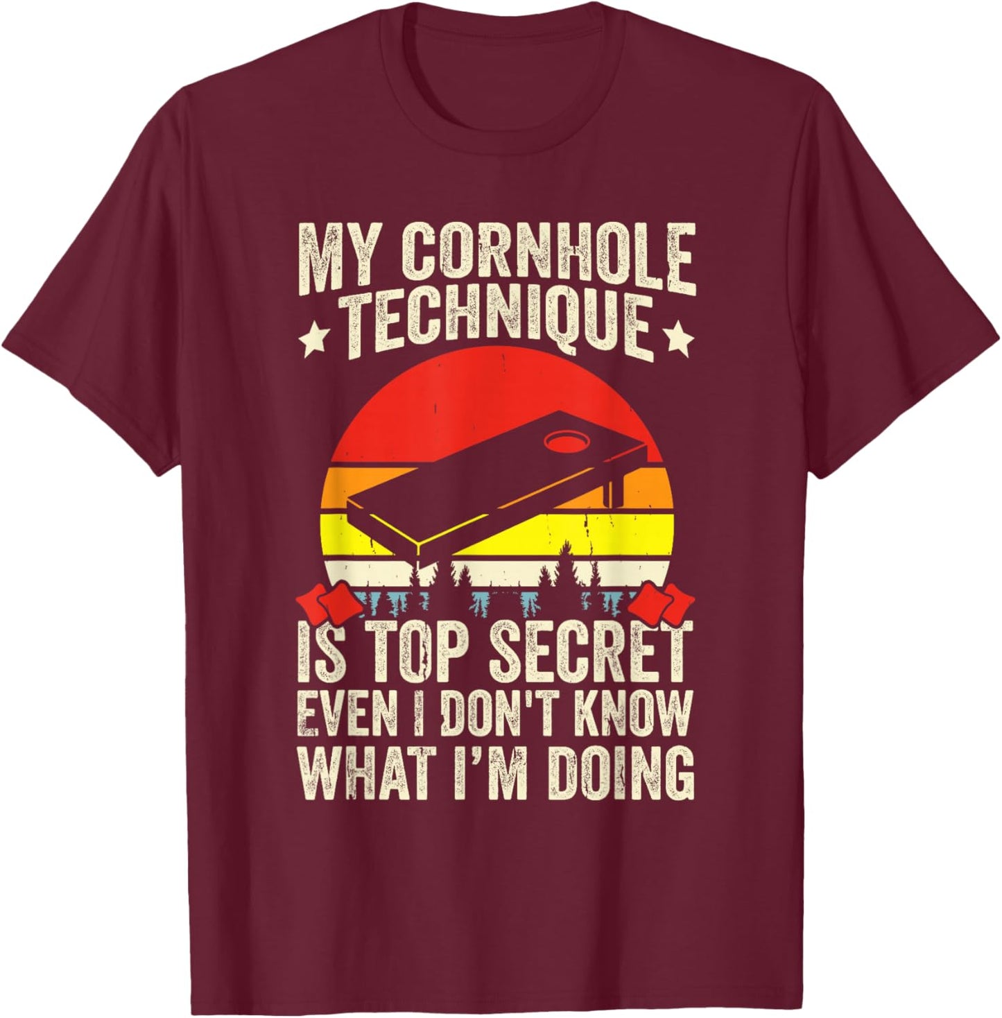 Funny Toss Game Cornhole T-Shirt - T-Shirt | Maroon