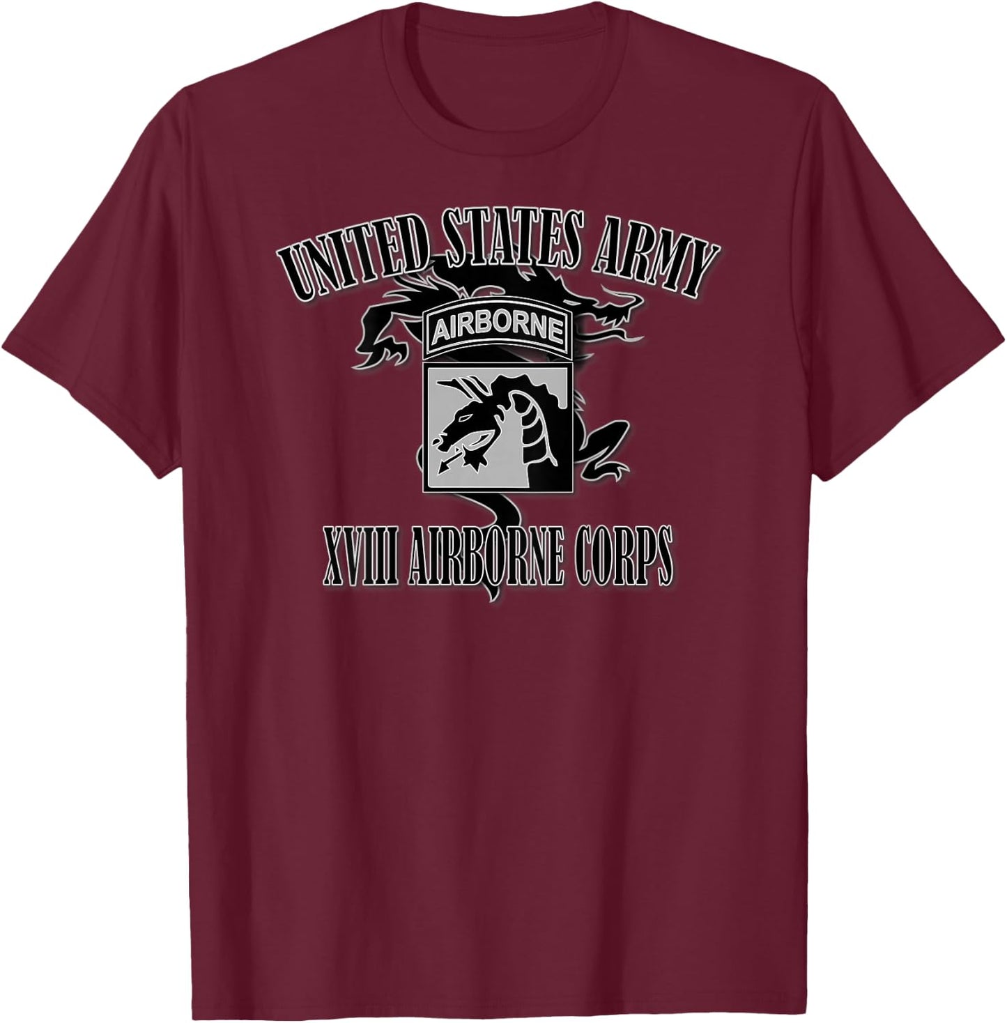 XVIII Airborne Corps (Back Design) T-Shirt - T-Shirt | Maroon