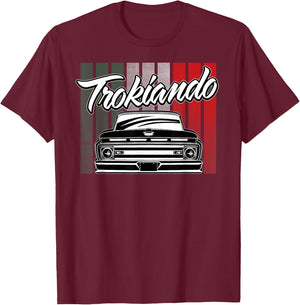 Trokiando OBS Truck slammed low Mexican Flag Colors T-Shirt - T-Shirt | Maroon