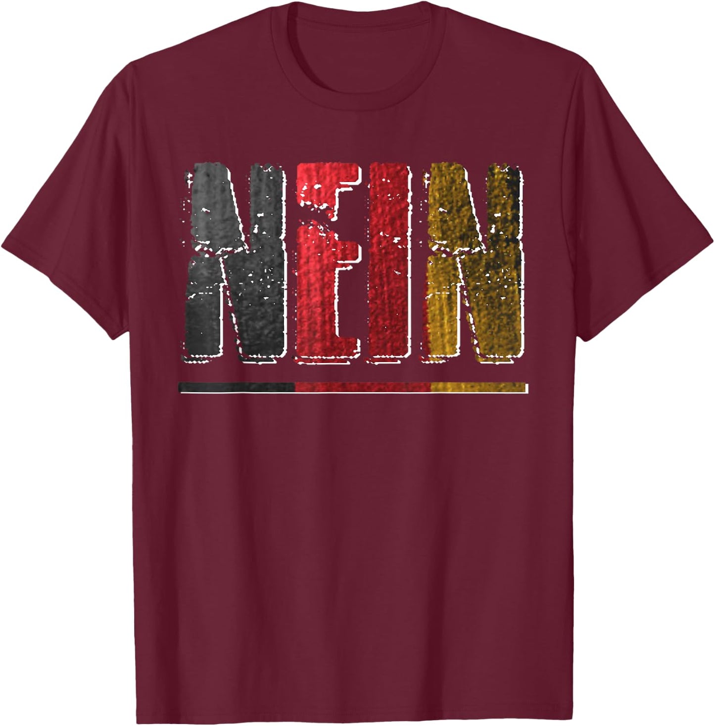 Nein Funny German No Word Saying Vintage Gift T-Shirt - T-Shirt | Maroon