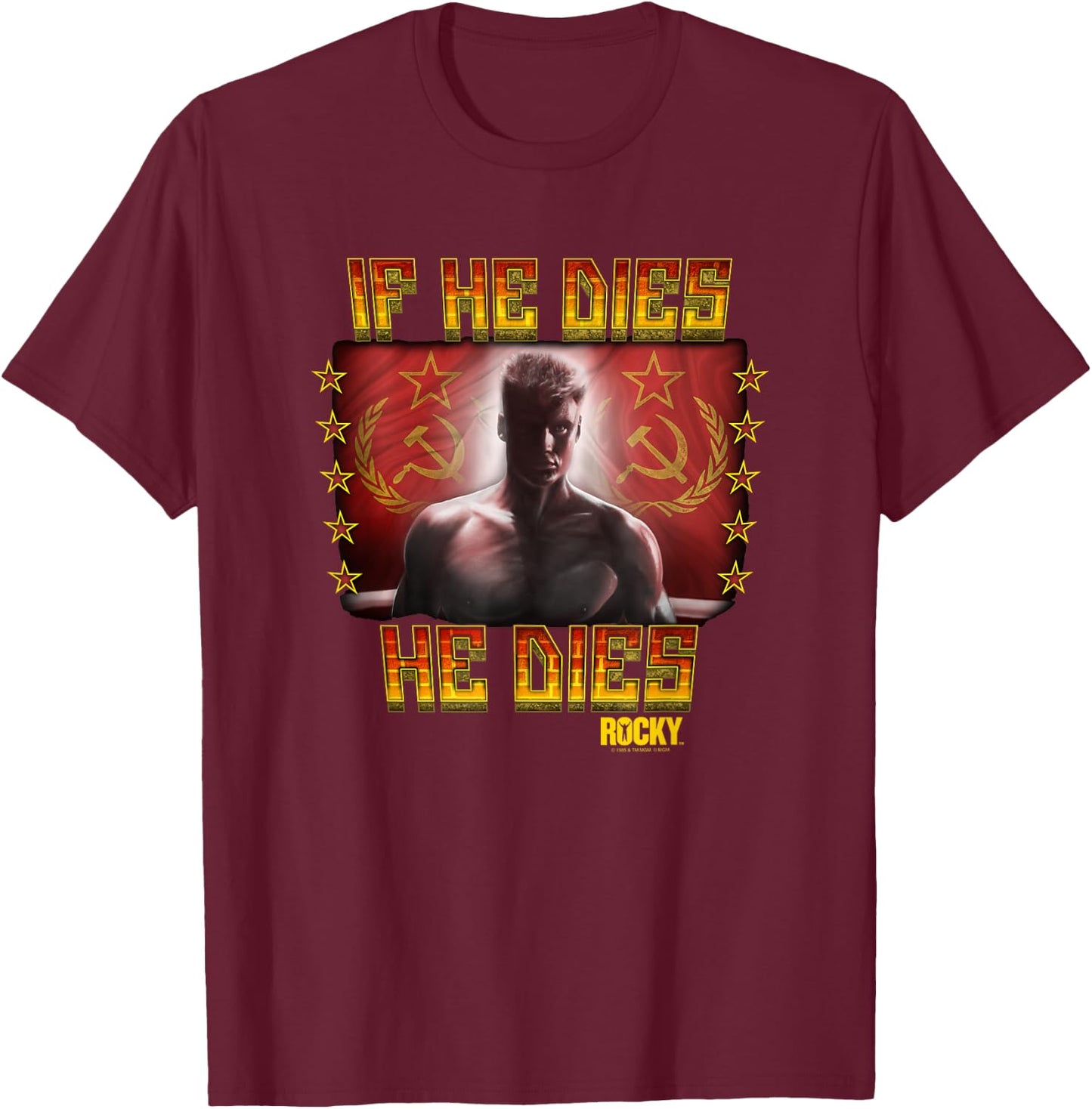 Rocky IV Condolences T-Shirt - T-Shirt | Maroon