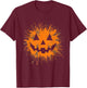 Orange Tie Dye Jack O Lantern Face Halloween T-Shirt - T-Shirt | Maroon