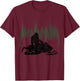 Snowmobile Bigfoot Snowmobile Sledge Funny Vintage T-Shirt - T-Shirt | Maroon