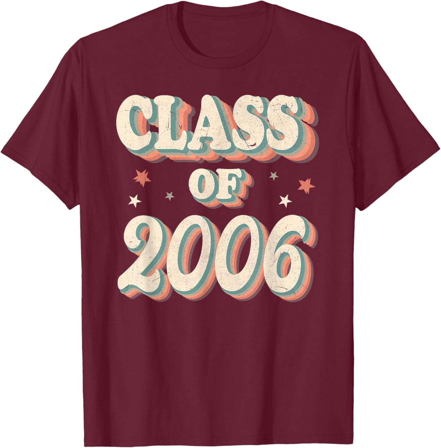 Vintage Class Of 2006 06 High School Graduation T-Shirt - T-Shirt | Maroon