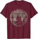 Retro Forest Trees Outdoors Nature Women Men Vintage Graphic T-Shirt - T-Shirt | Maroon