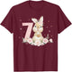 Adorable Rabbit Bunny 7th Birthday Outfit Girl 7 Year Old T-Shirt - T-Shirt | Maroon