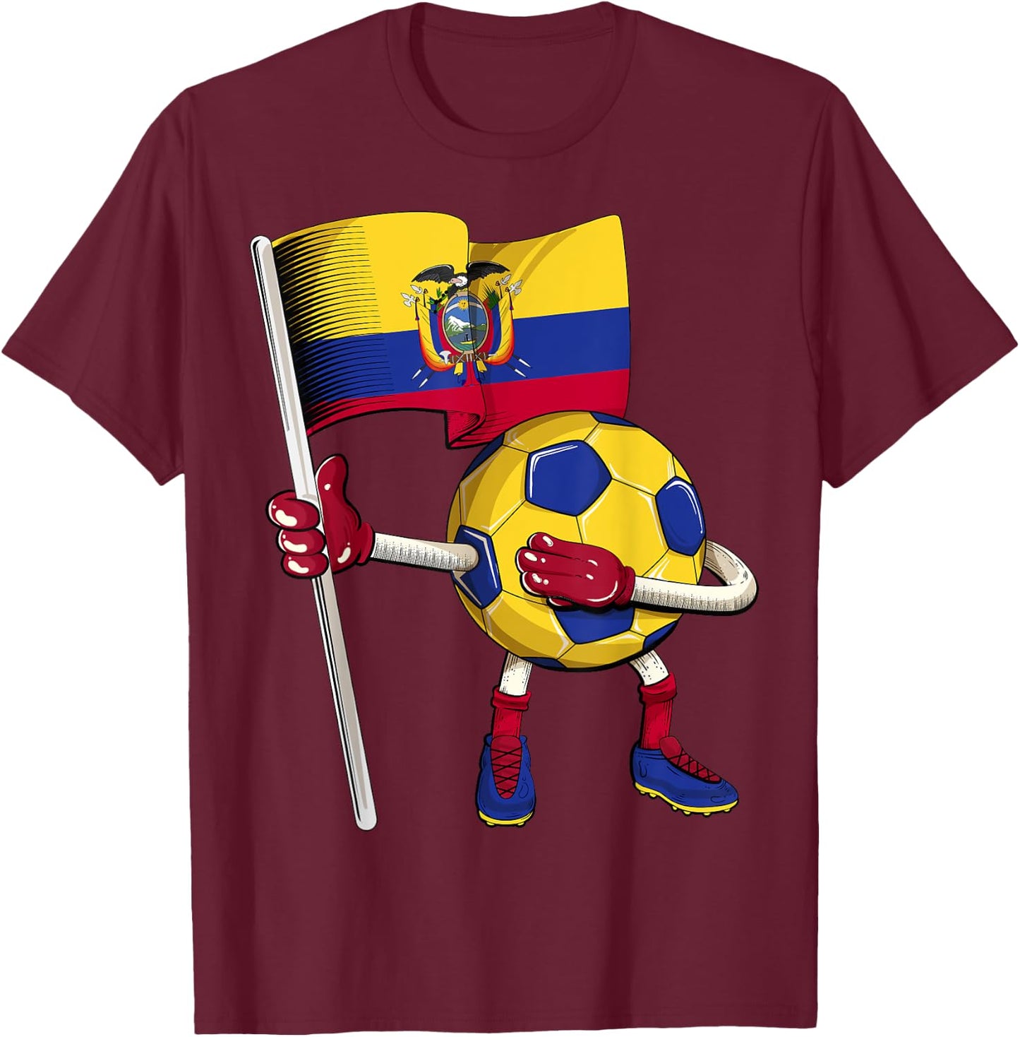 Ecuador Soccer Jersey Ecuador Flag Football Dab Funny T-Shirt - T-Shirt | Maroon