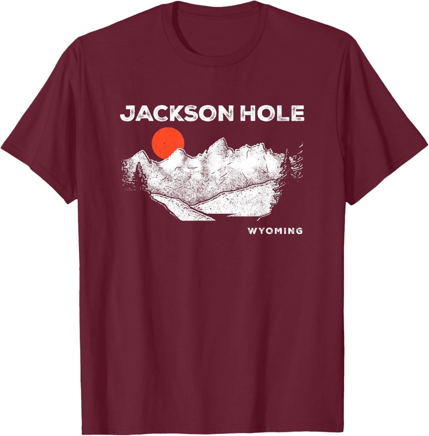 Retro Jackson Hole Wyoming Grand Teton Vintage T-Shirt - T-Shirt | Maroon