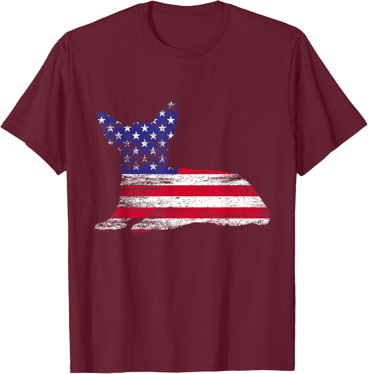 Chihuahua American Flag USA Fan Dog Owner Men Women T-Shirt - T-Shirt | Maroon