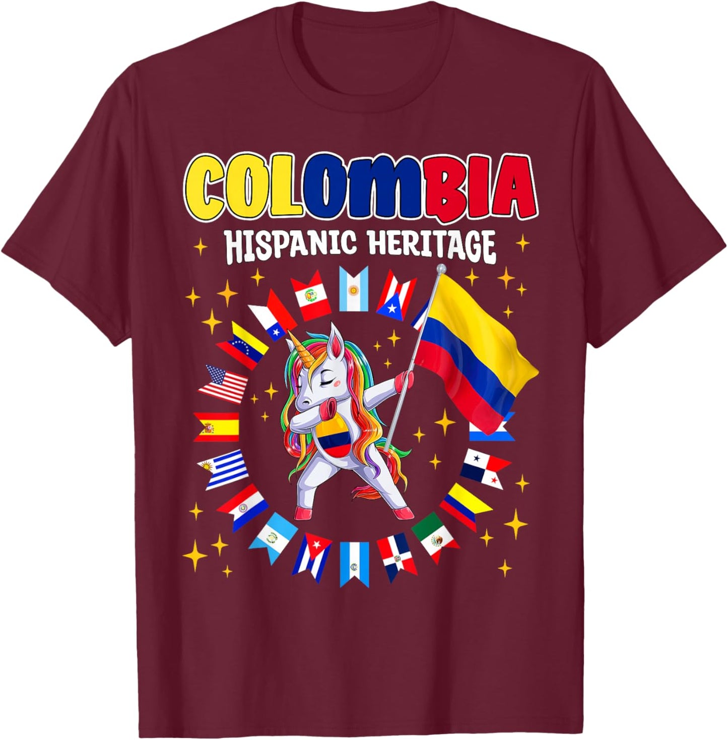 Hispanic Heritage Month Colombia kids boys girls toddlers T-Shirt - T-Shirt | Maroon