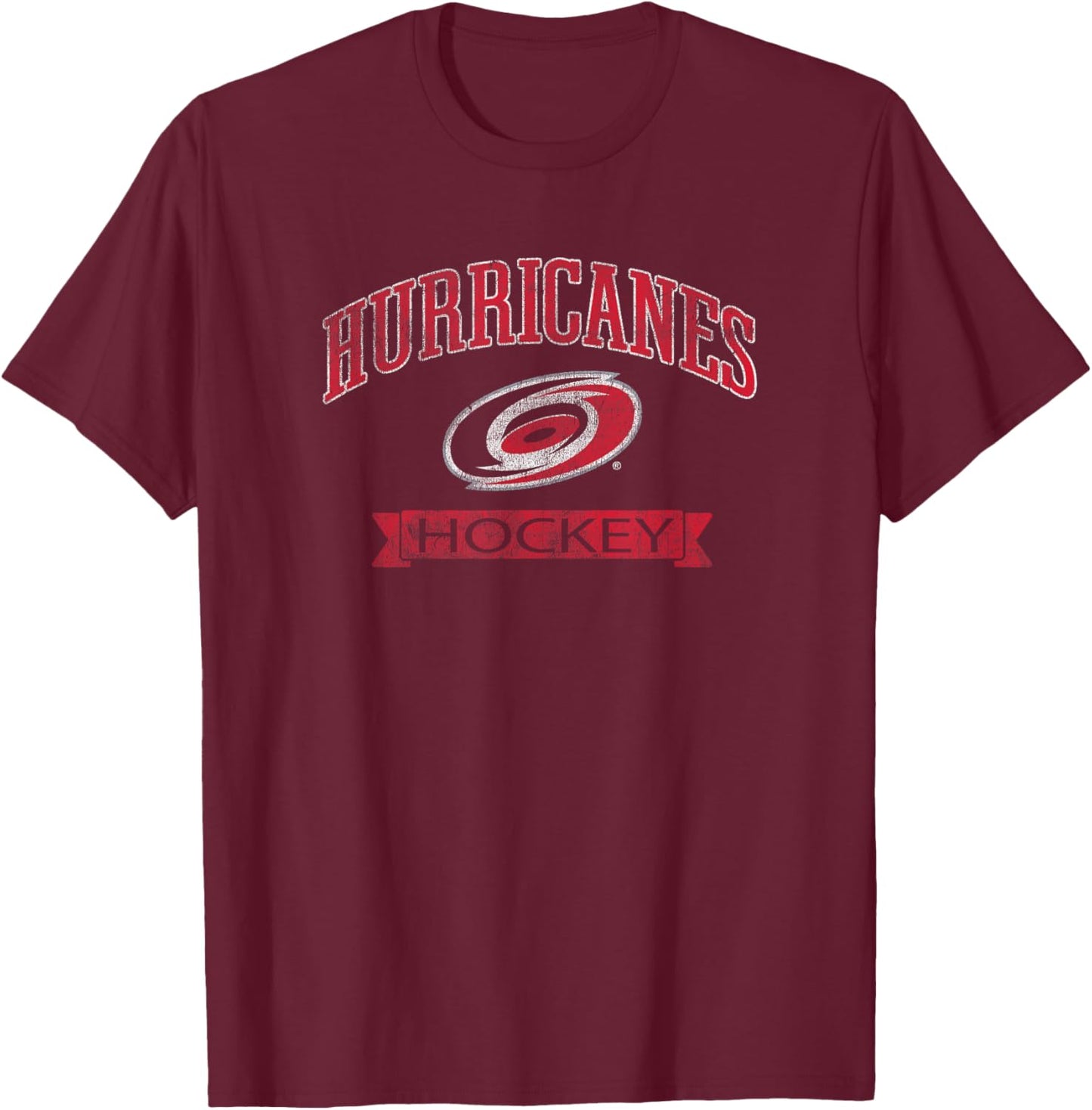 Carolina Hurricanes Vintage Hockey Black Officially Licensed T-Shirt - T-Shirt | Maroon