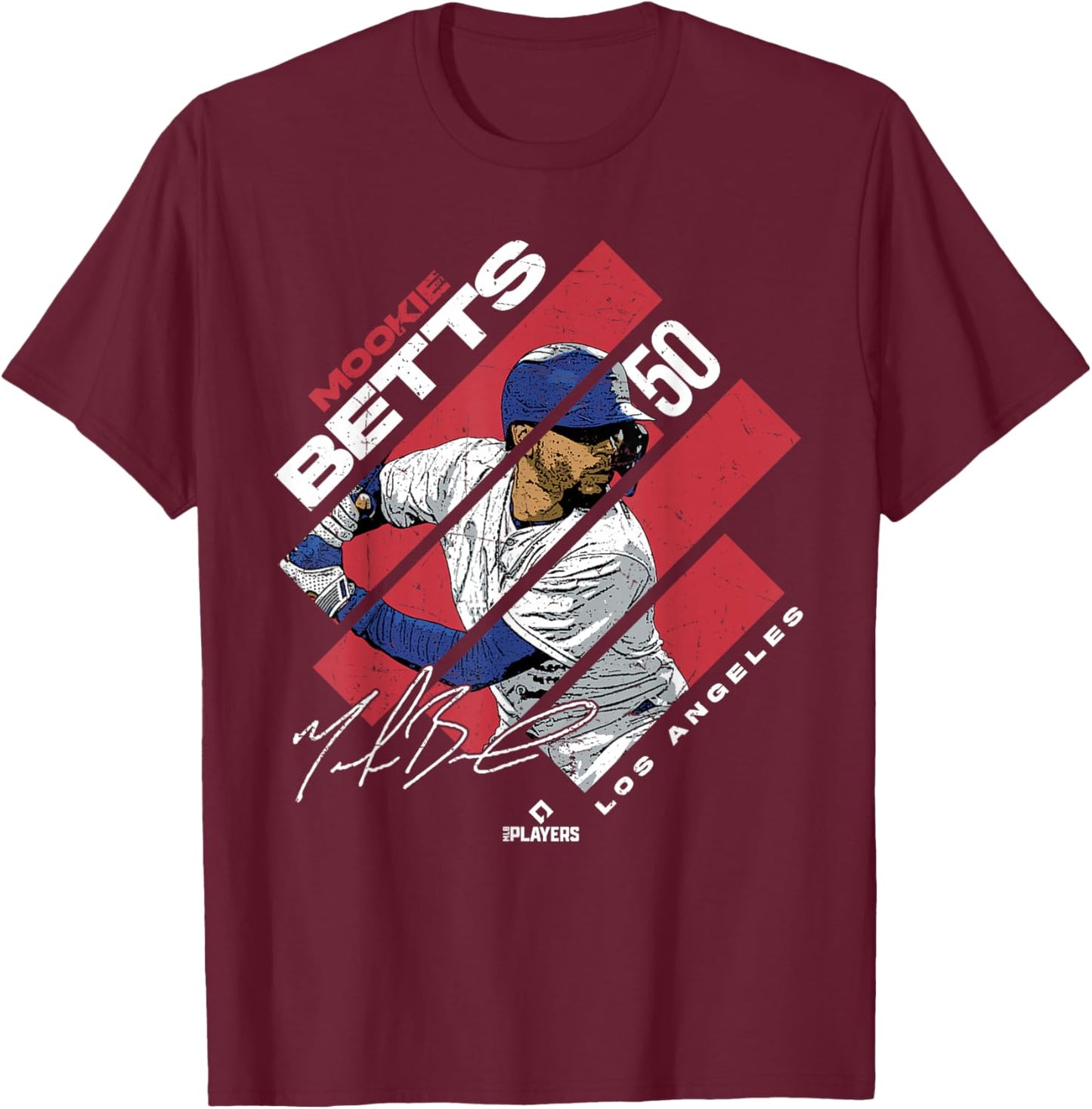 Mookie Betts | Los Angeles Baseball MLB Players | MLBMBE3002 T-Shirt - T-Shirt | Maroon