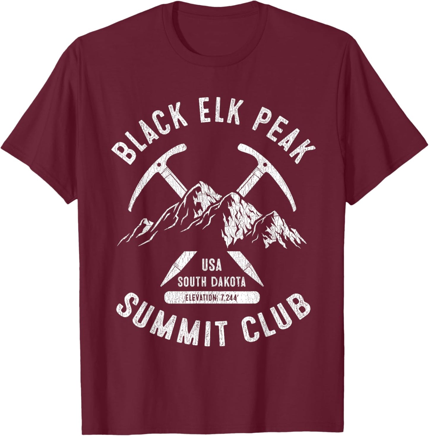 Black Elk Peak Summit Club I Climbed Black Elk Peak T-Shirt - T-Shirt | Maroon