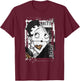 Betty Boop Distressed Punk Rock Vintage Stamp Poster Design T-Shirt - T-Shirt | Maroon