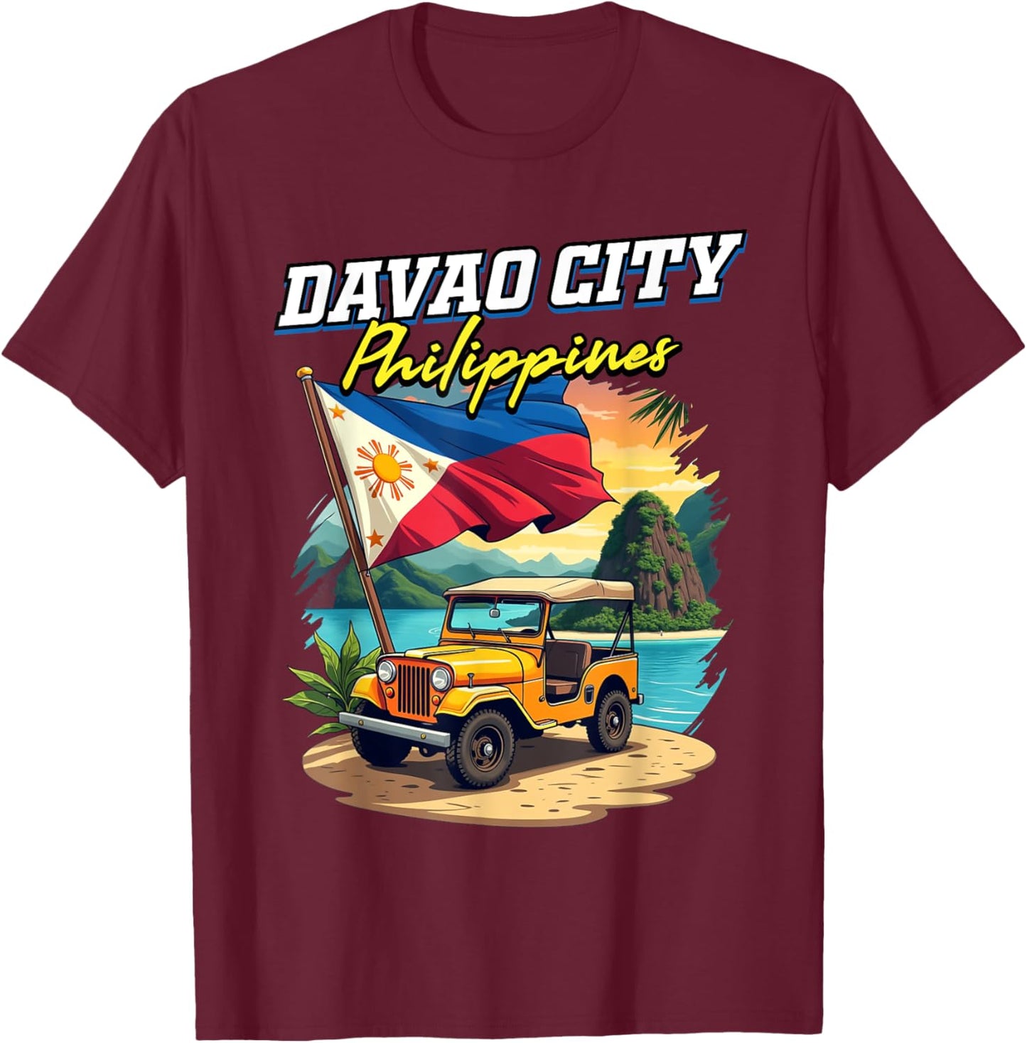 Davao City Philippines Travel Vacation Filipino Souvenir T-Shirt - T-Shirt | Maroon