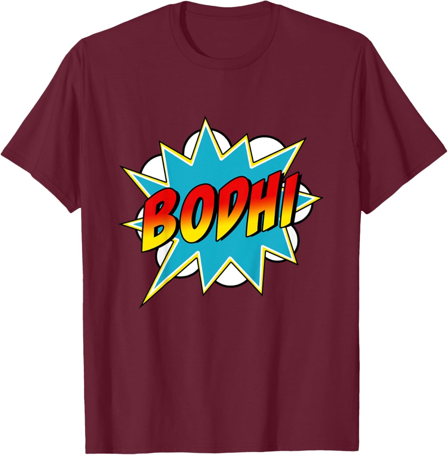 Kids Boys Bodhi Name Superhero Comic Book T-Shirt - T-Shirt | Maroon
