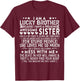 I Am A Lucky Brother Gift Brother From Sisters Birthday T-Shirt - T-Shirt | Maroon