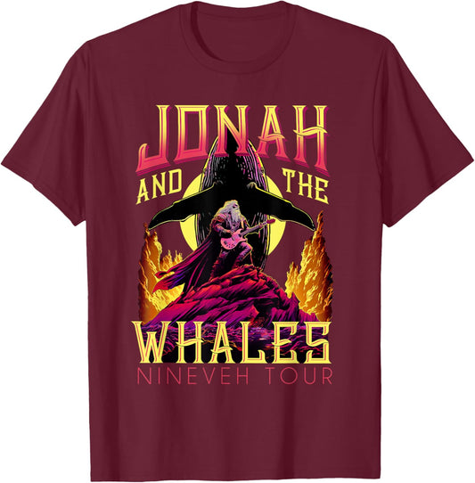 Christian Shirt Jonah and Whales Funny Vintage Rock T-Shirt - T-Shirt | Maroon