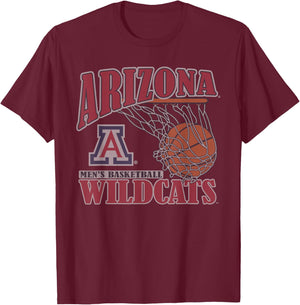 Elite Authentics Arizona Wildcats Men's Basketball Vintage Navy Blue T-Shirt - T-Shirt | Maroon