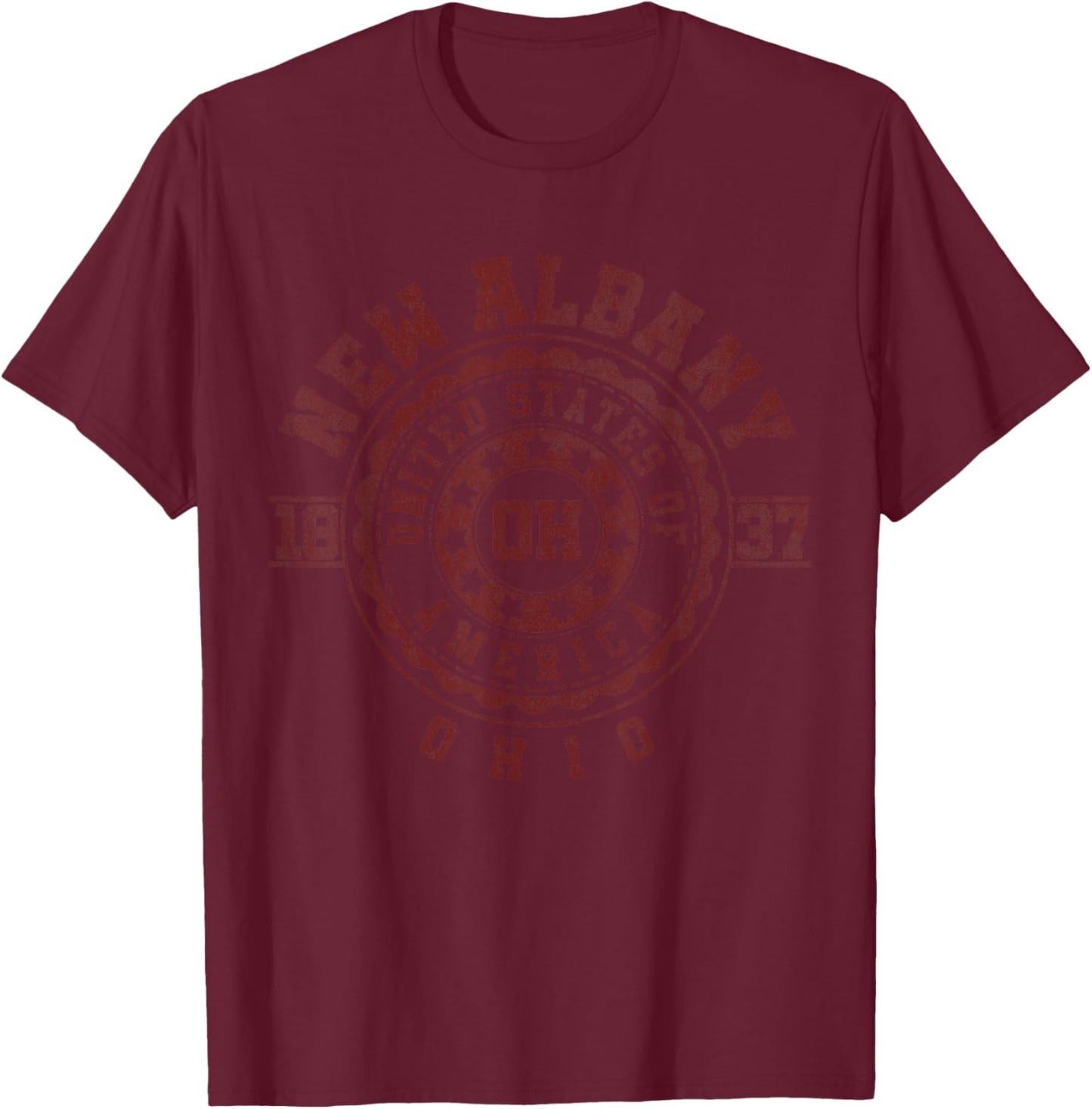 New Albany OH | Ohio Souvenir & Gift T-Shirt - T-Shirt | Maroon