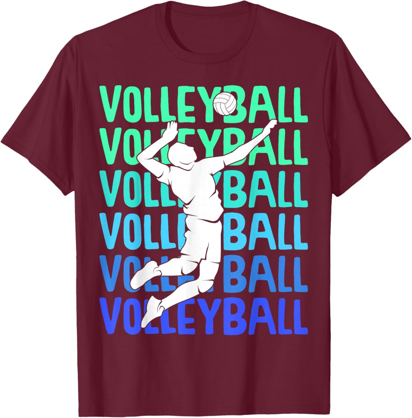 Volleyball Boys Youth Men T-Shirt - T-Shirt | Maroon