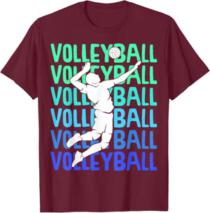 Volleyball Boys Youth Men T-Shirt - T-Shirt | Maroon