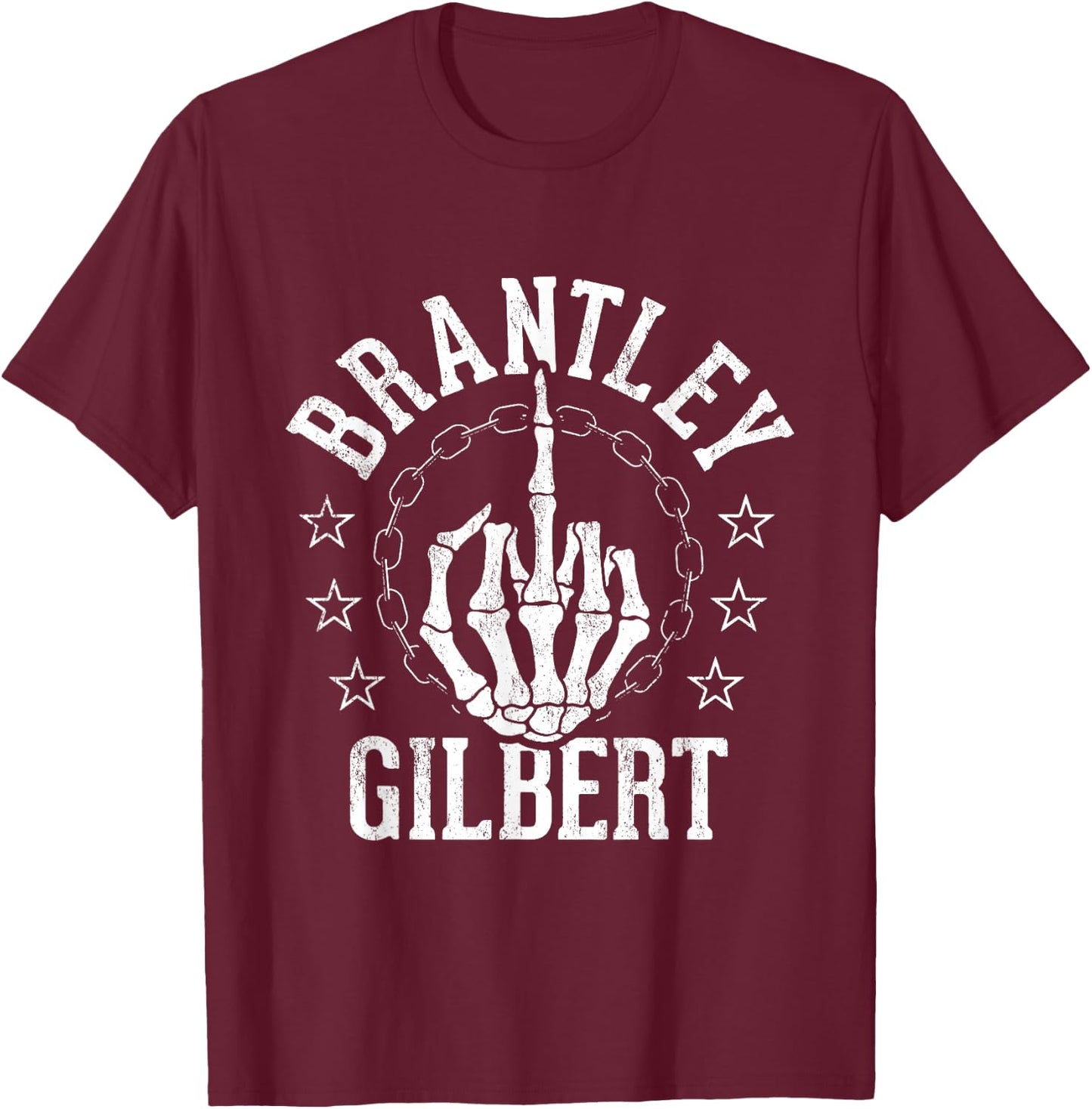 Brantley Gilbert - Middle Finger T-Shirt - T-Shirt | Maroon