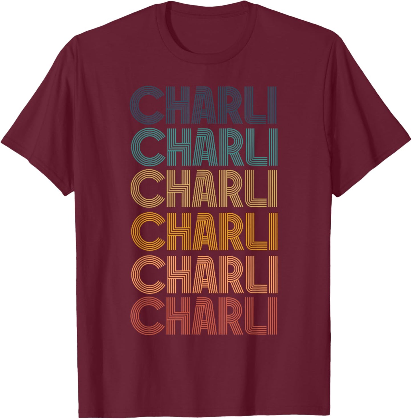 Retro Vintage Charli Classic Name Cool 80s 90s T-Shirt - T-Shirt | Maroon