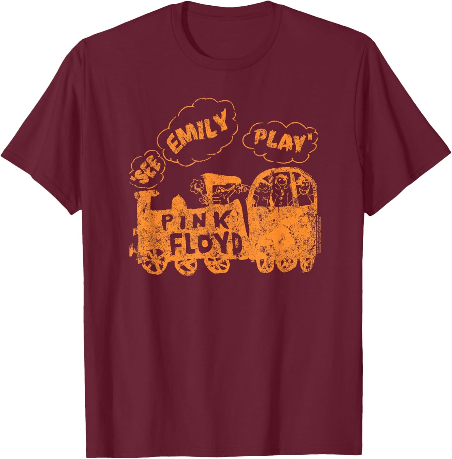Pink Floyd See Emily Play T-Shirt - T-Shirt | Maroon