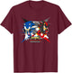 Sonic the Hedgehog, Sonic X Shadow Generations - Crossing T-Shirt - T-Shirt | Maroon