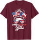 Half Puerto Rican Half American USA Flag Puerto Rico T-Shirt - T-Shirt | Maroon
