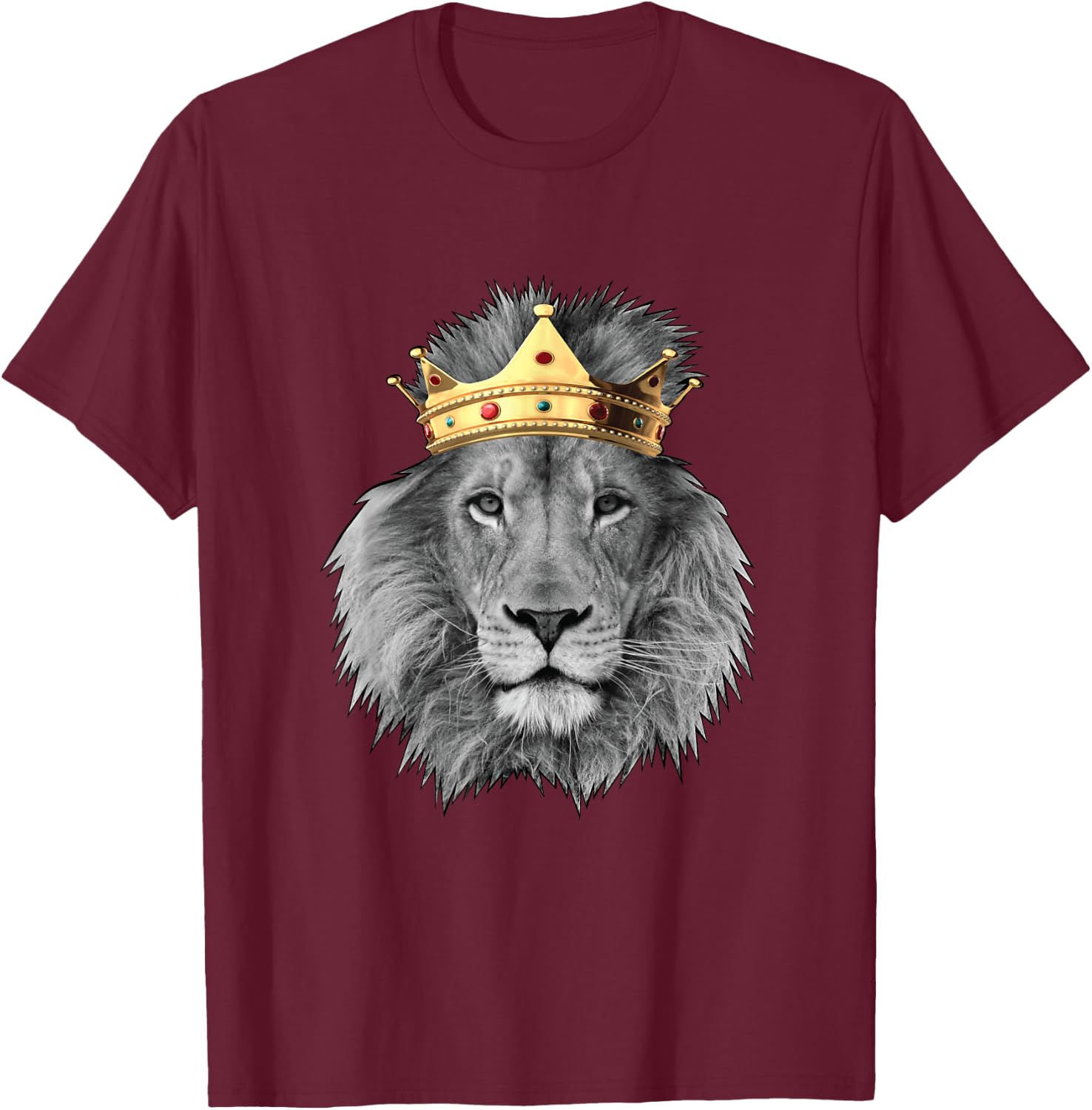 King Lion Crown Super King of Animals Shirt T-Shirt - T-Shirt | Maroon