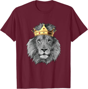 King Lion Crown Super King of Animals Shirt T-Shirt - T-Shirt | Maroon