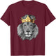 King Lion Crown Super King of Animals Shirt T-Shirt - T-Shirt | Maroon