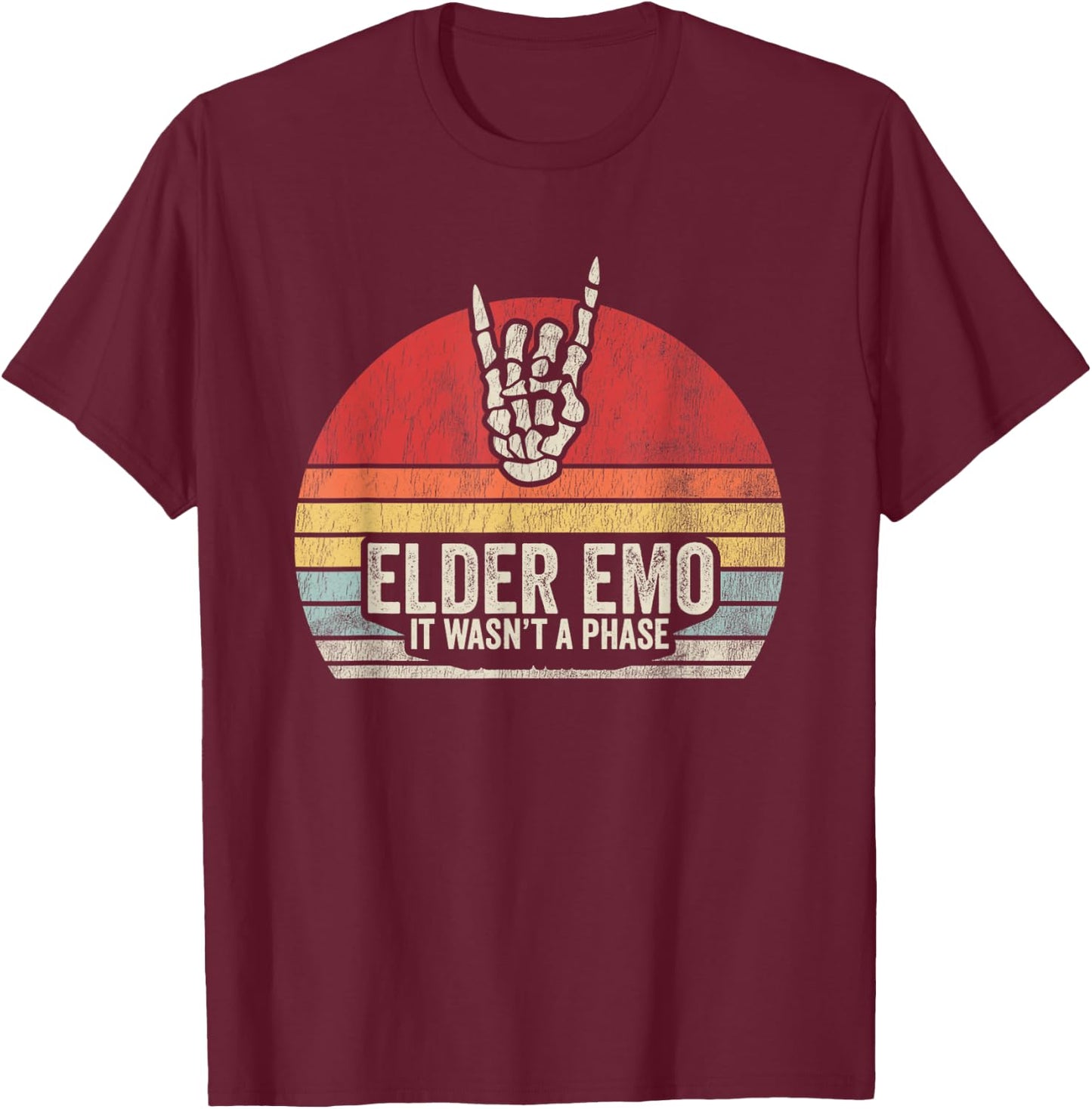 Elder Emo It Wasn't A Phase Vintage T-Shirt - T-Shirt | Maroon
