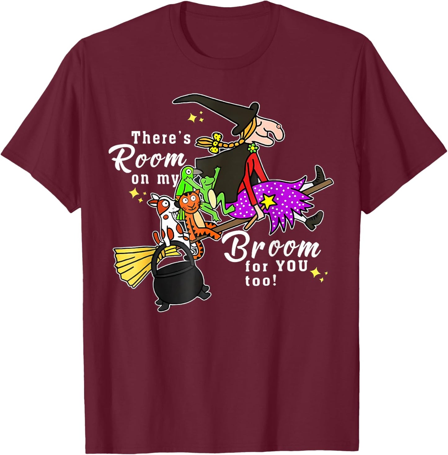 There'S Room On My Broom For You Too Teacher Halloween T-Shirt - T-Shirt | Maroon
