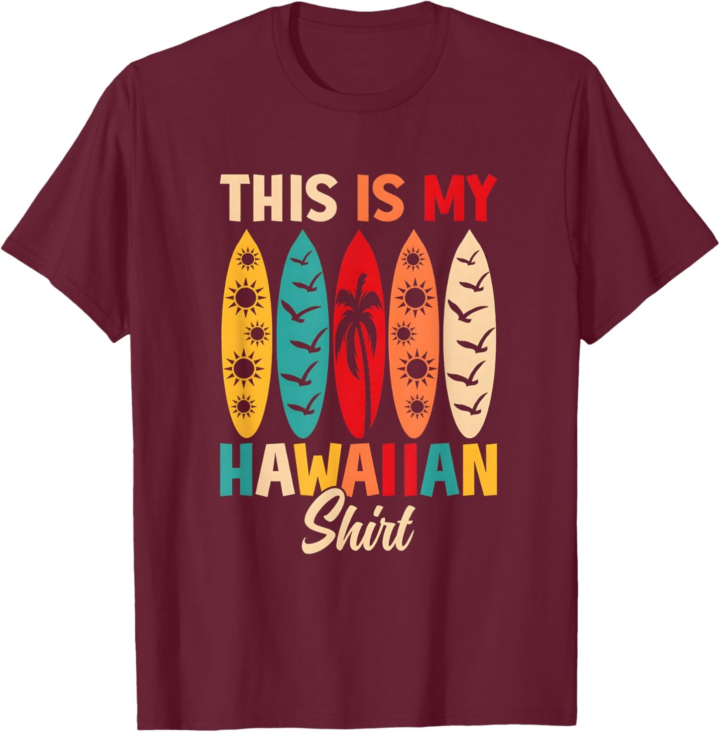 Vintage Tropical T-Shirt - T-Shirt | Maroon