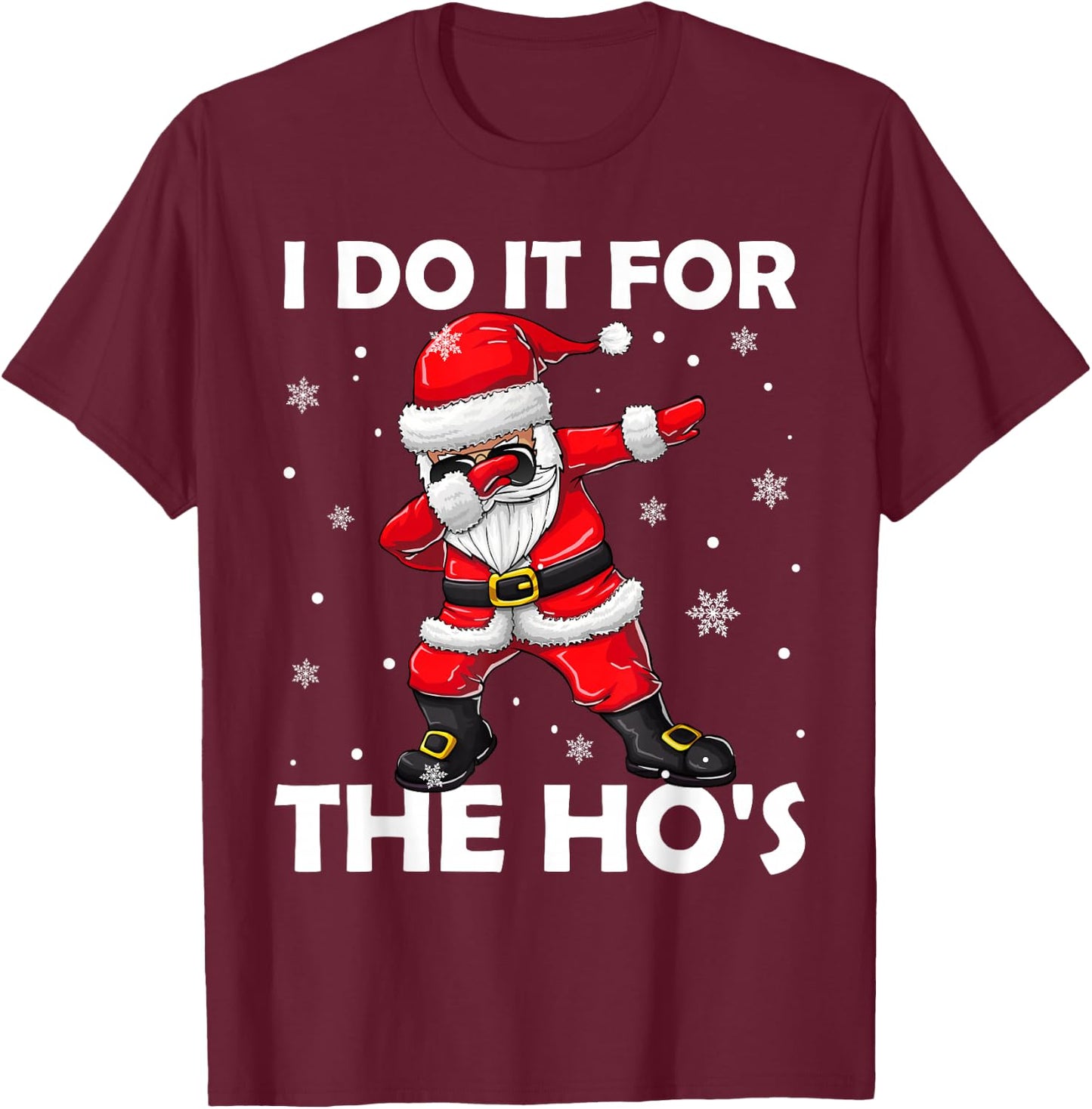 I Do It For The Hos Dabbing Santa Claus Christmas Kids Boys T-Shirt - T-Shirt | Maroon