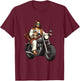 Jesus On A Motorcycle T-Shirt - T-Shirt | Maroon