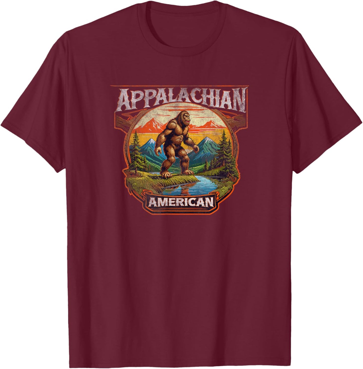 Appalachian American vintage bigfoot T-Shirt - T-Shirt | Maroon