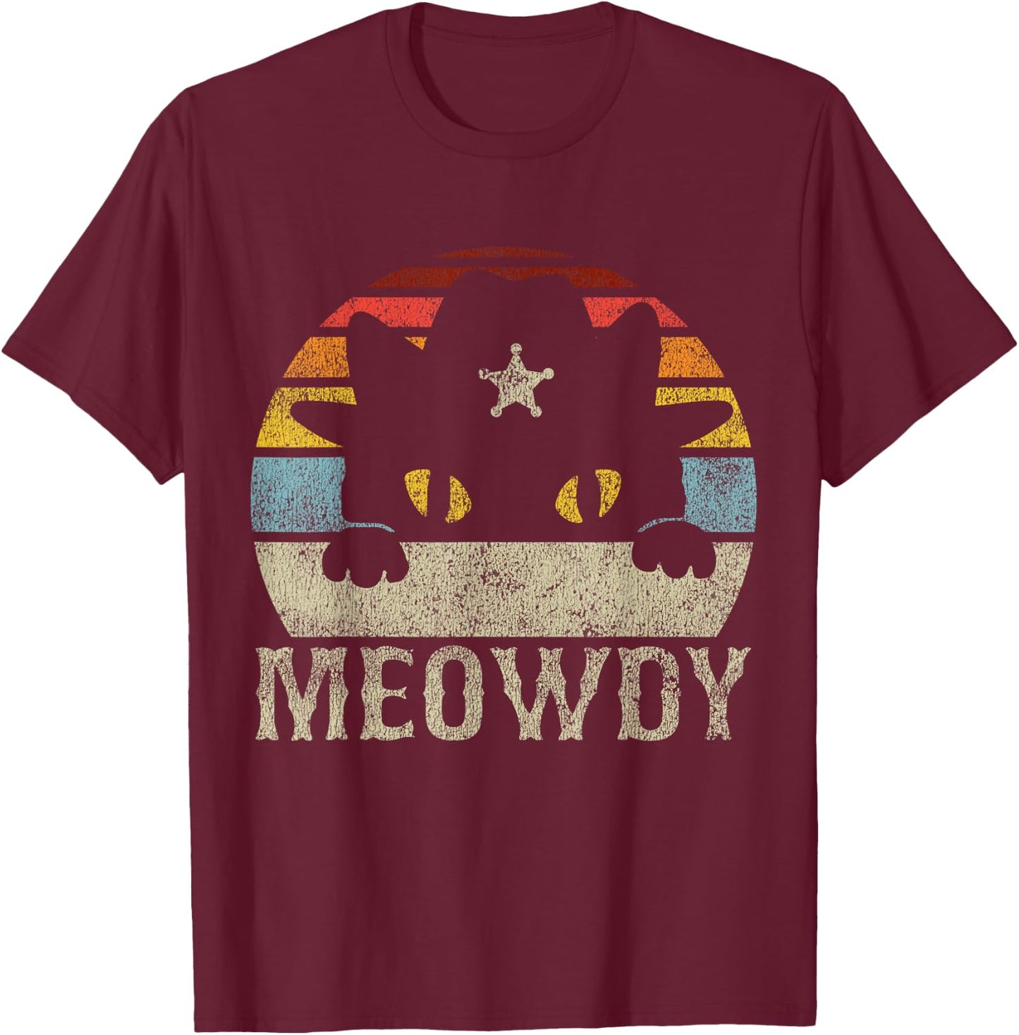 Meowdy Cat Meme T-Shirt - T-Shirt | Maroon