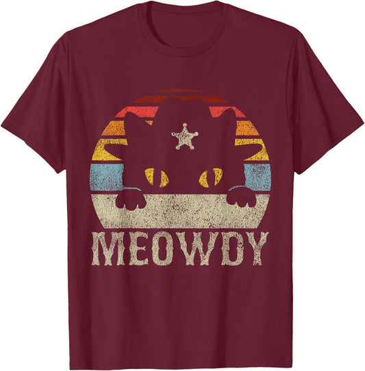 Meowdy Cat Meme T-Shirt - T-Shirt | Maroon