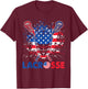 Lacrosse USA Flag Lax Helmet Sticks 4th Of July T-Shirt - T-Shirt | Maroon