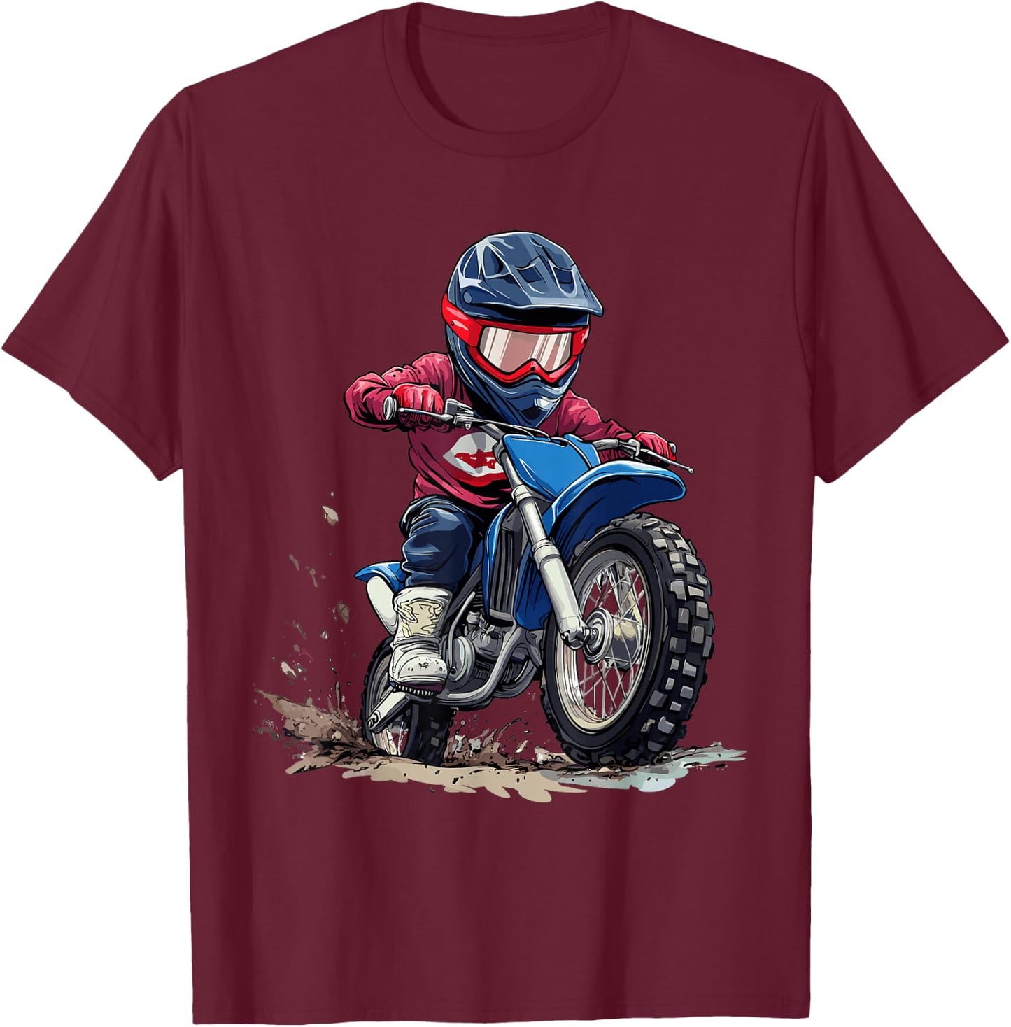 Kids Dirt Bike T-Shirt - T-Shirt | Maroon