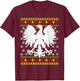 Poland Polish Family Men Women Kids Mom Dad Couple Ugly Christmas Polish Polska Eagle T-Shirt - T-Shirt | Maroon