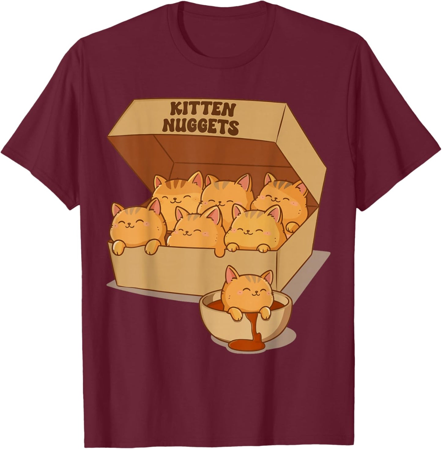 Kitten Nuggets Gourmet T-Shirt - T-Shirt | Maroon