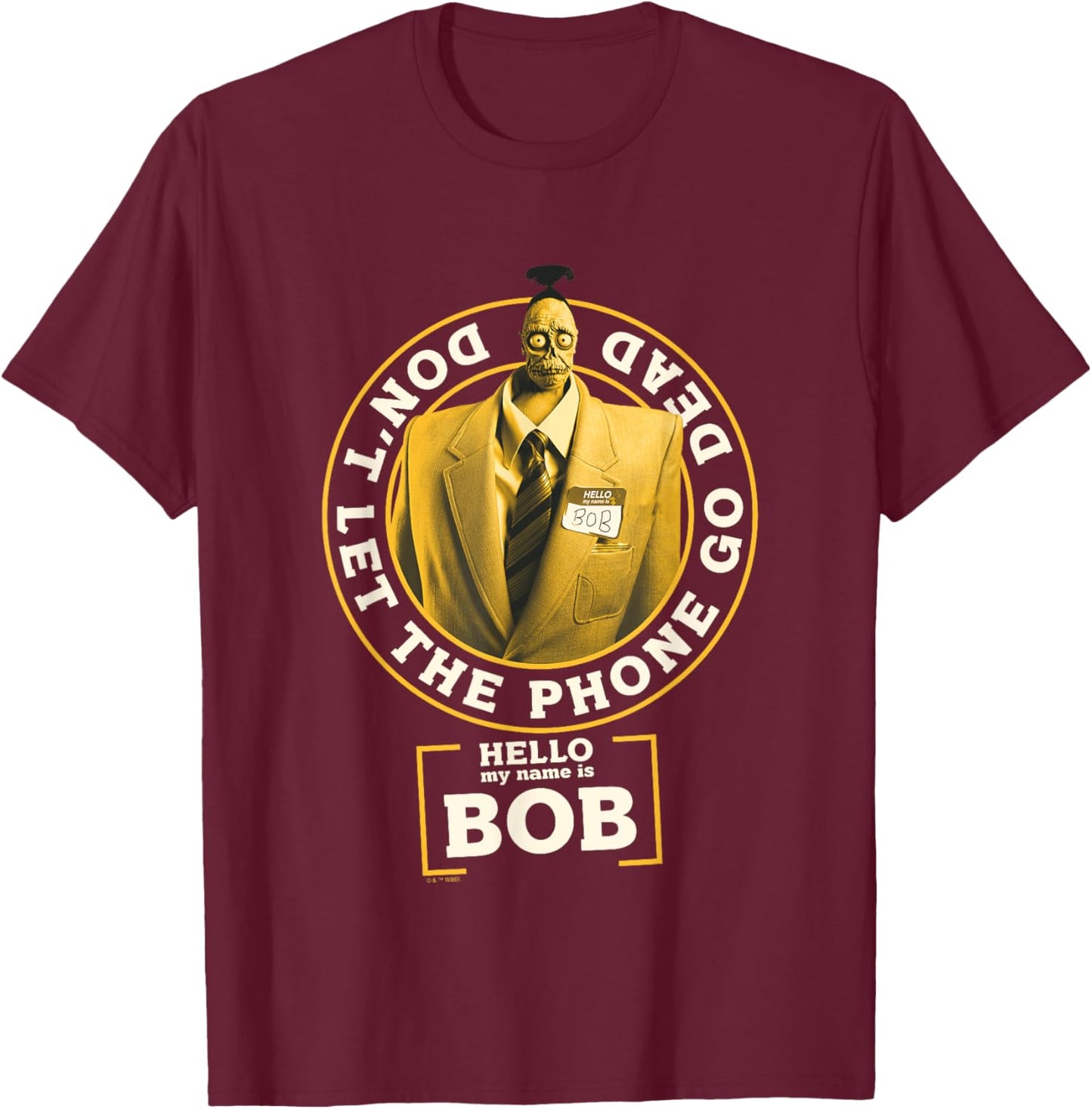 Beetlejuice Beetlejuice Don't Let The Phone Go Dead Bob T-Shirt - T-Shirt | Maroon