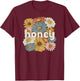 Groovy Honey Grandmother Flowers Honey Grandma T-Shirt - T-Shirt | Maroon
