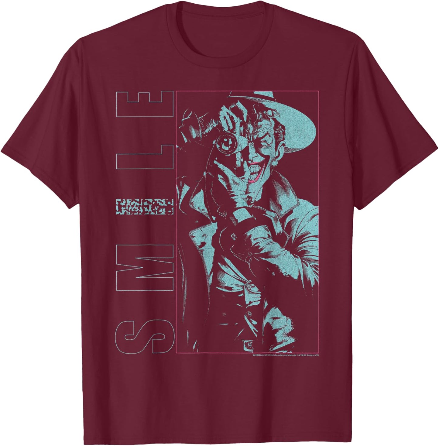DC Comics Batman Joker The Killing Joke Smile T-Shirt - T-Shirt | Maroon