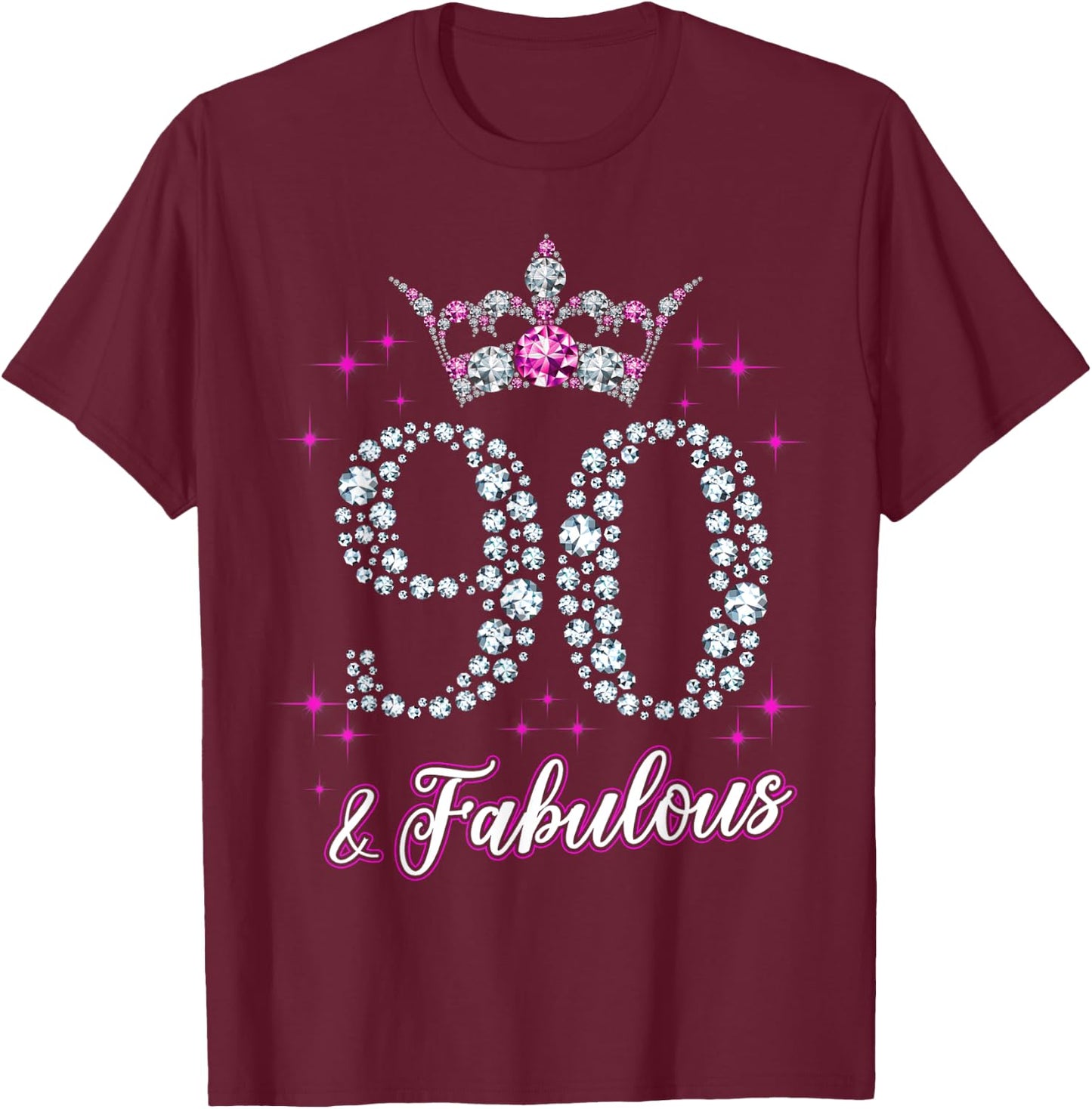 90 And Fabulous 1929 90Th Birthday Gift T-Shirt - T-Shirt | Maroon